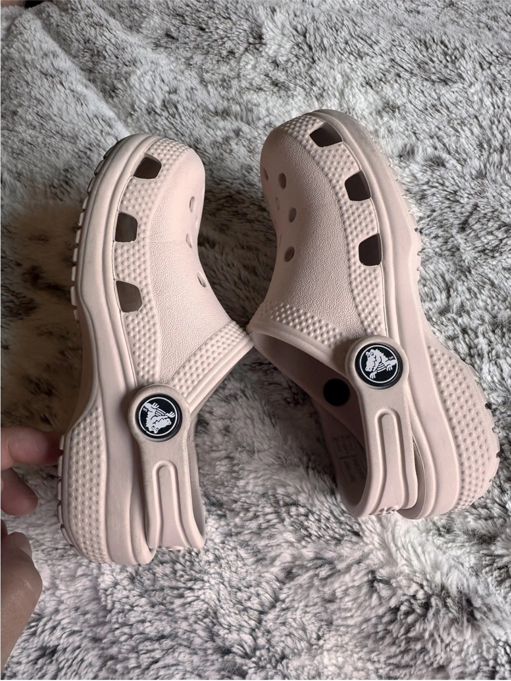 Kids Crocs Clog Sandals in Bone C9 Comfortable Everyday Wear - Picture 2 of 9